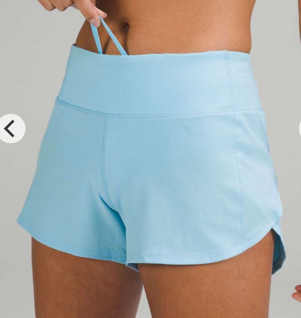 Lululemon Speed Up Mid-Rise Lined Short 4" Blue Chill 6